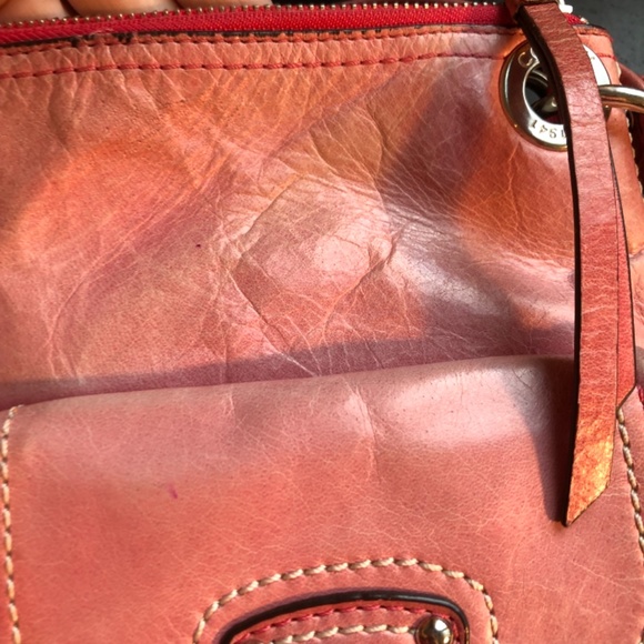 Coach Pink Poppy Hippie Distressed Leather Shoulder Bag - Picture 7 of 12